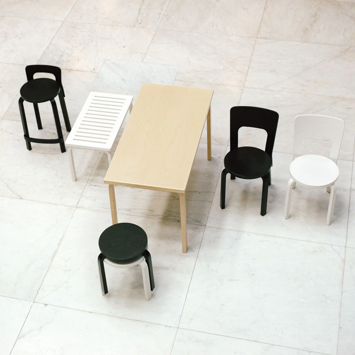 Artek Alvar Aalto Stool 60 - Three Legged Stool - Black Lacquered - Image 2