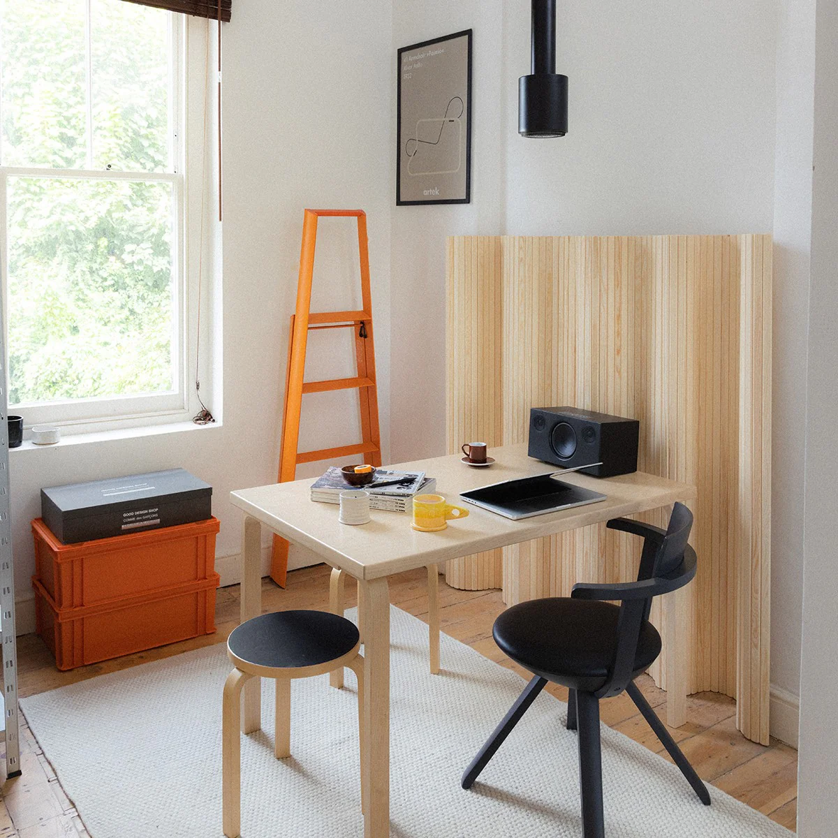 Artek Alvar Aalto Stool 60 - Three Legged Stool - Black Linoleum - Image 4
