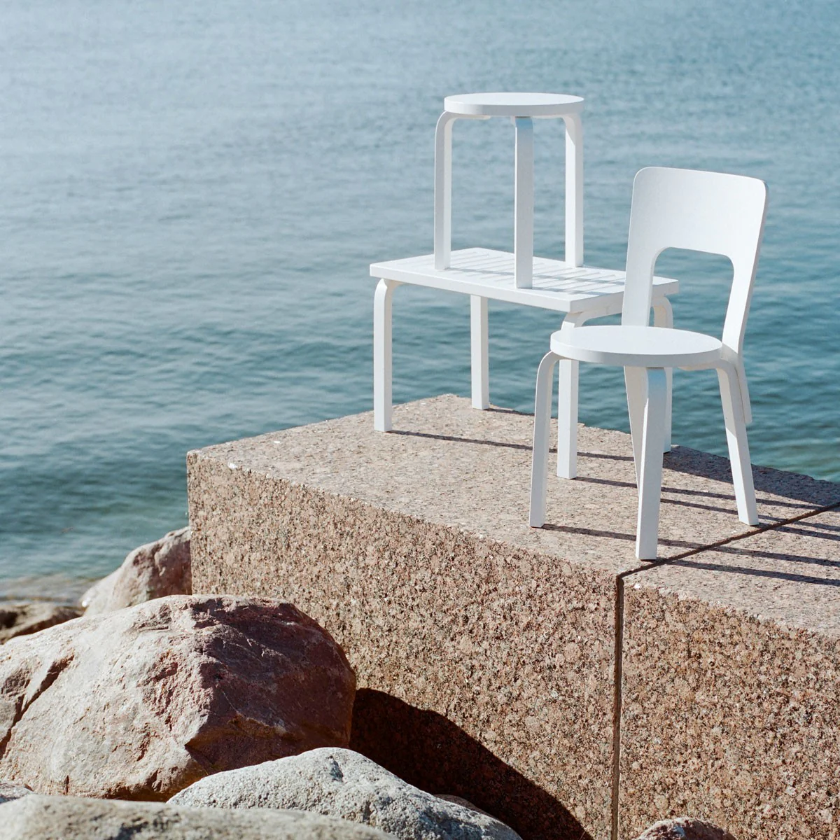 Artek Alvar Aalto Stool 60 - Three Legged - White Lacquered - Image 6