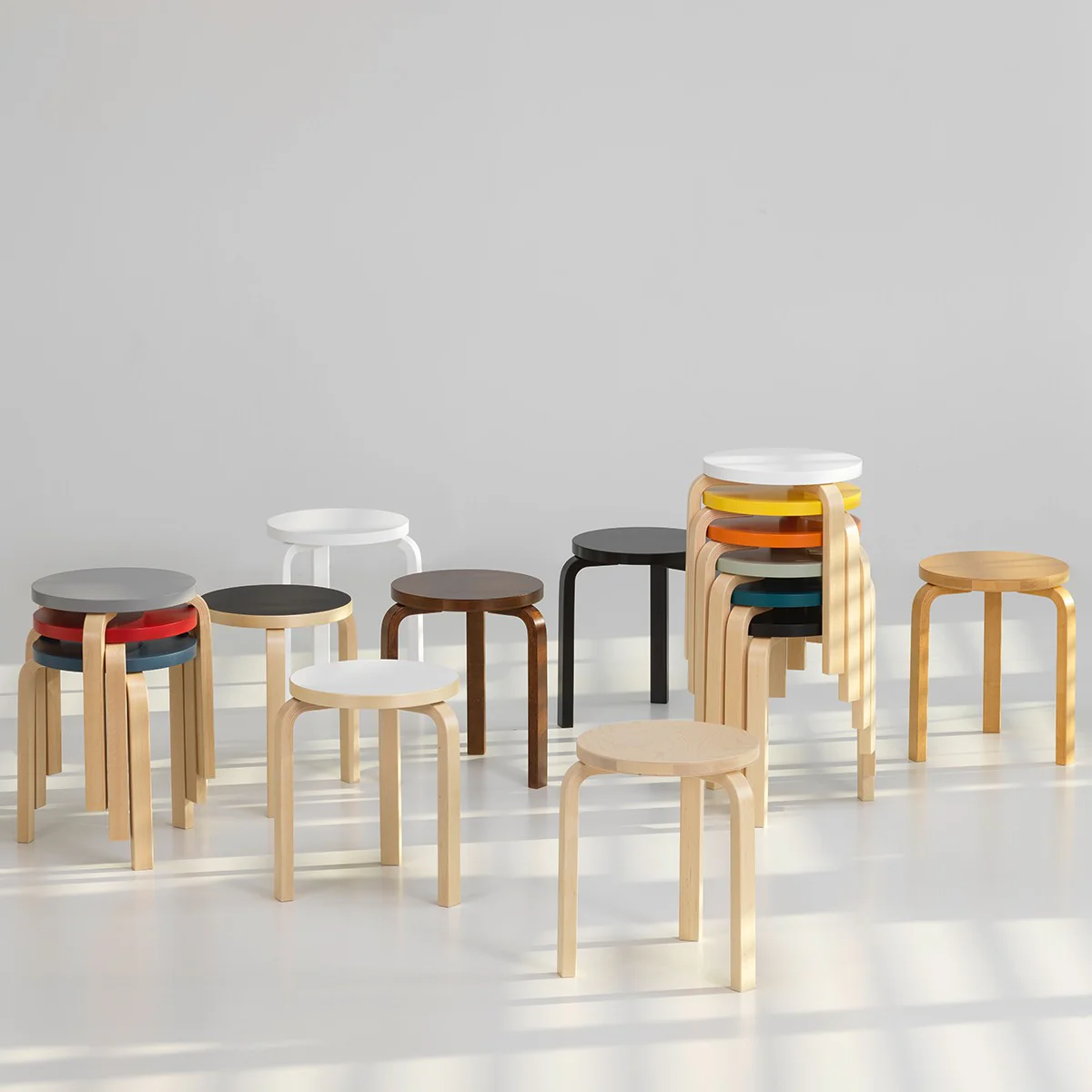 Artek Alvar Aalto Stool 60 - Three Legged Stool - White Laminate - Image 2
