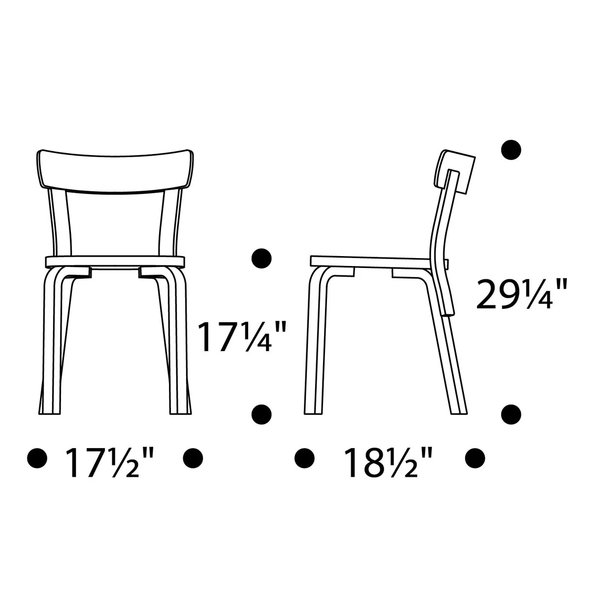 Artek Alvar Aalto Chair 69 - Upholstered Seat - Image 3