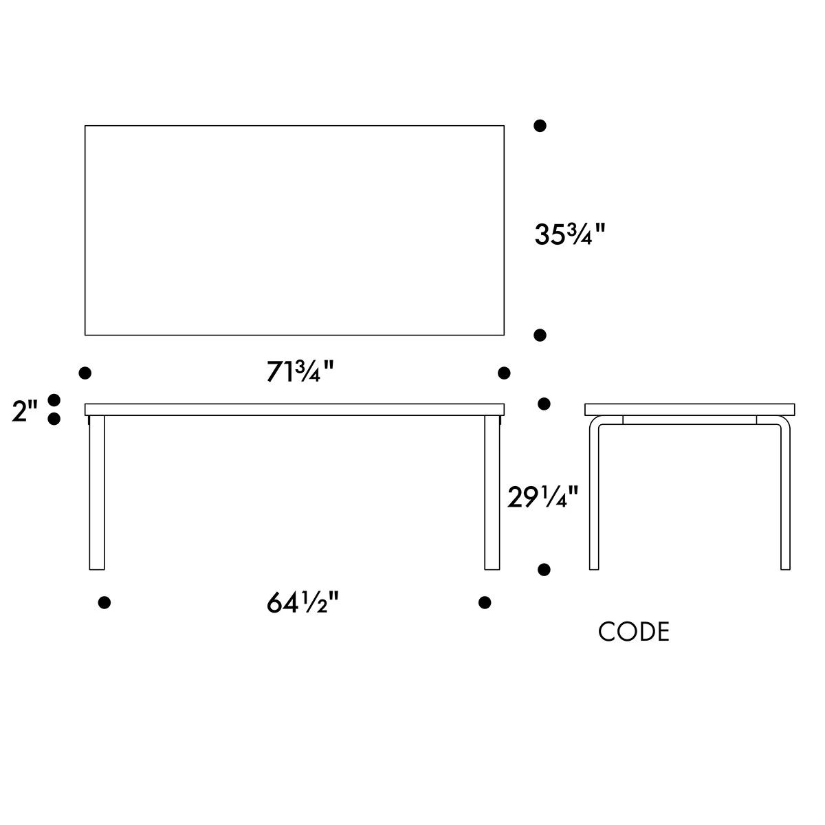 Artek Alvar Aalto 83 Table - Image 3