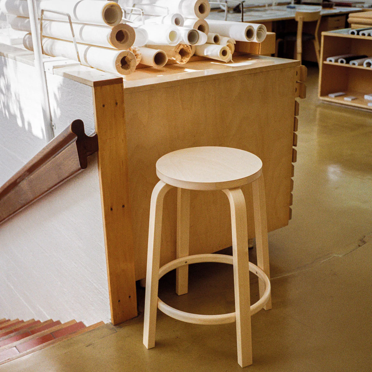 Artek Alvar Aalto Counter Stool 64 - 25-1/2" H - Image 8