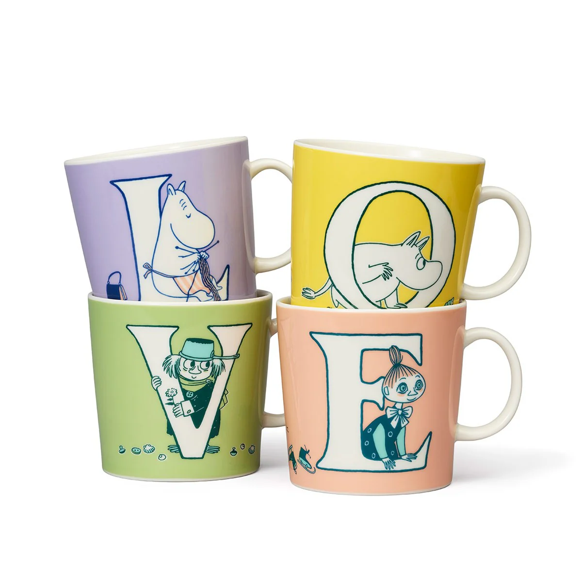 Arabia Moomin ABC Multicolor Mug Set/4 - LOVE - Image 3