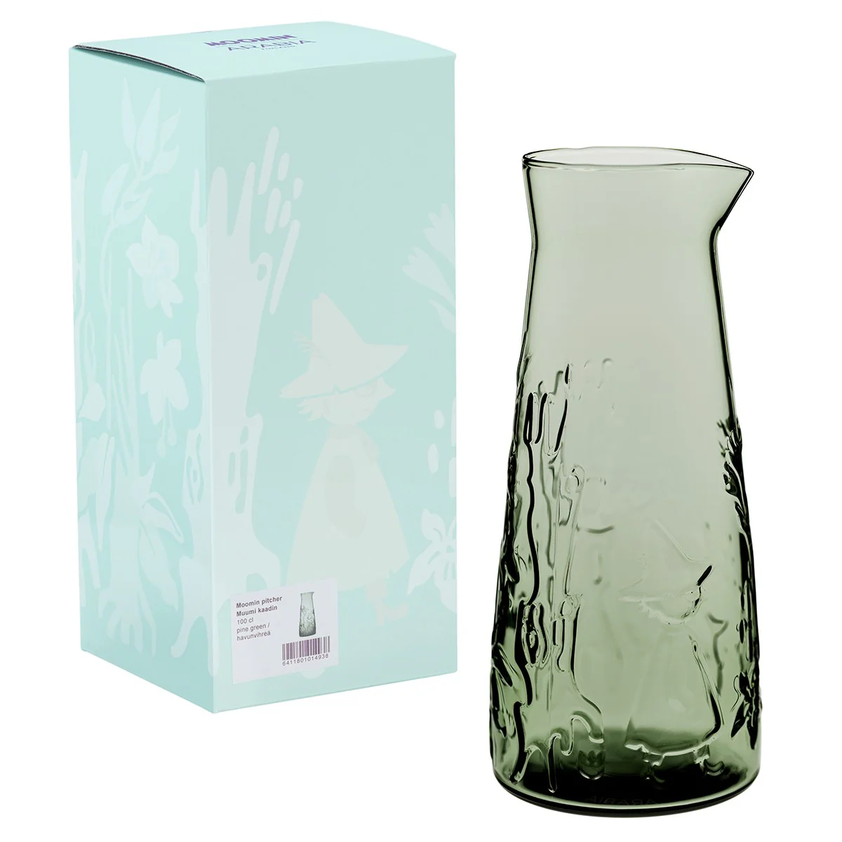 Arabia Moomin Mystical Forest Pine Green Pitcher - Image 4