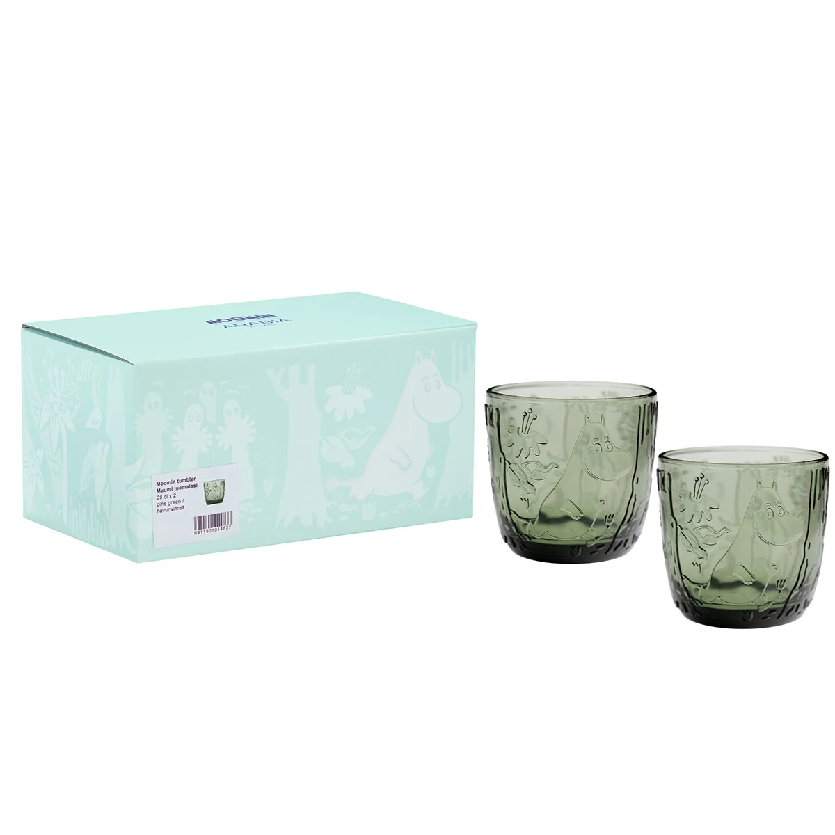 Arabia Moomin Mystical Forest Pine Green 2pc Tumblers - 9-1/2 oz - Image 4