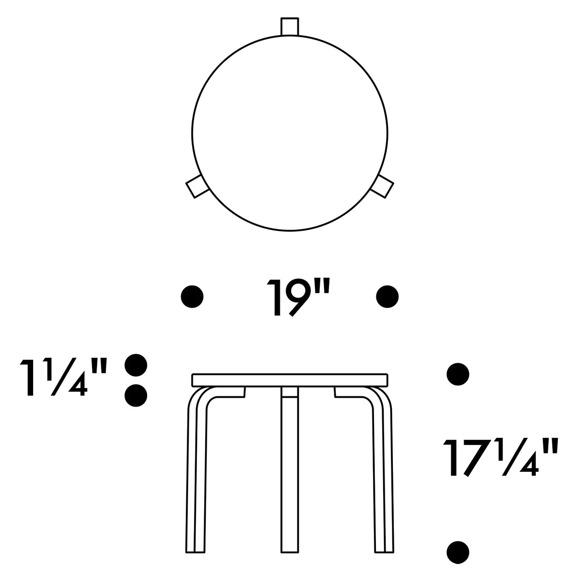 Artek Alvar Aalto 90D - 3 Leg Round Table - Image 4