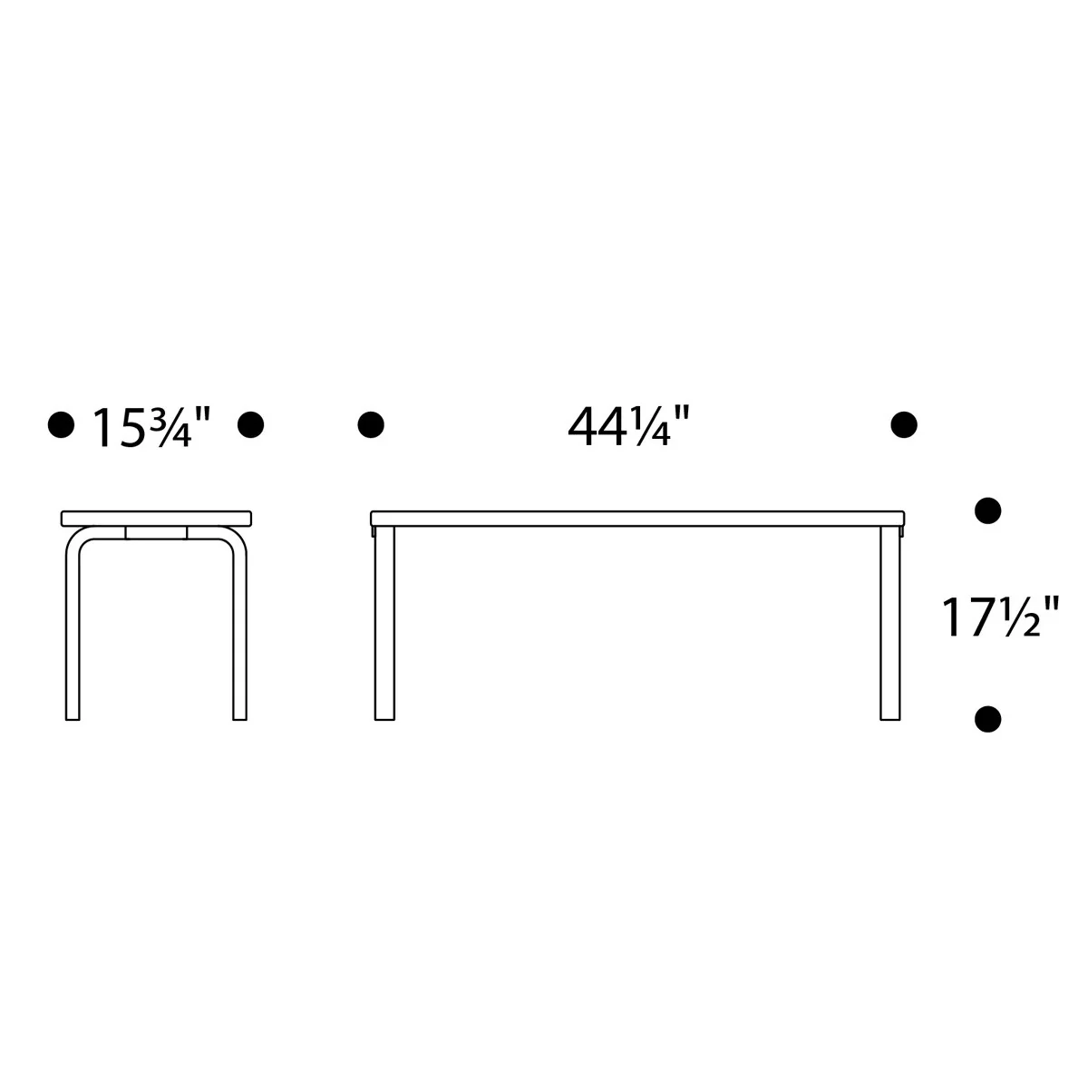 Artek Alvar Aalto Bench 153A - Solid Top - Image 3