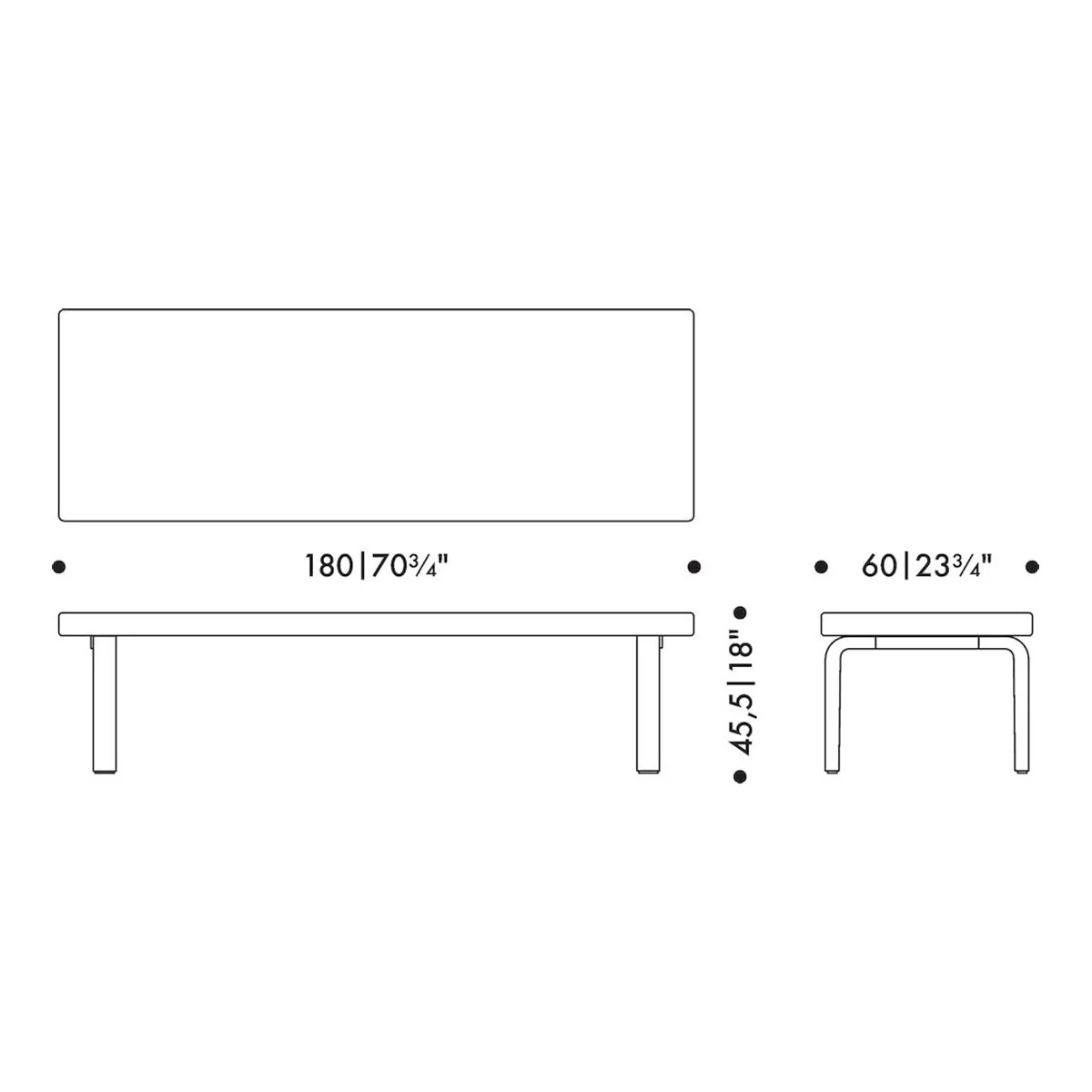 Artek Alvar Aalto Bench 167 - Upholstered Seat w/ Birch Legs - Image 3