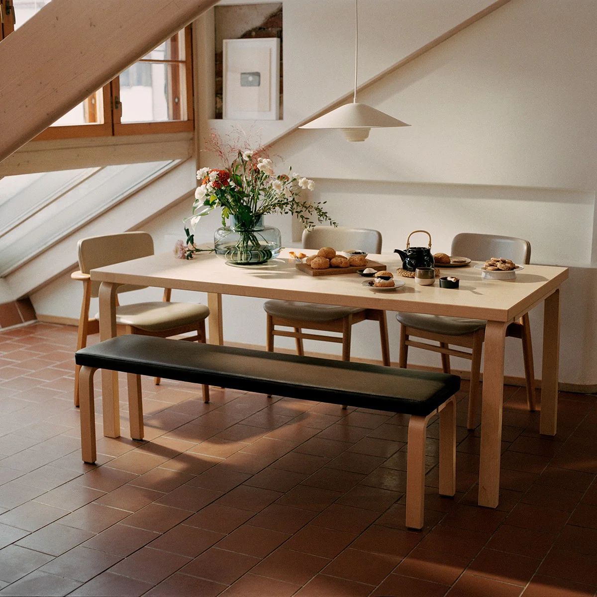Artek Alvar Aalto Bench 168B - Upholstered Seat w/ Birch Legs - Image 6