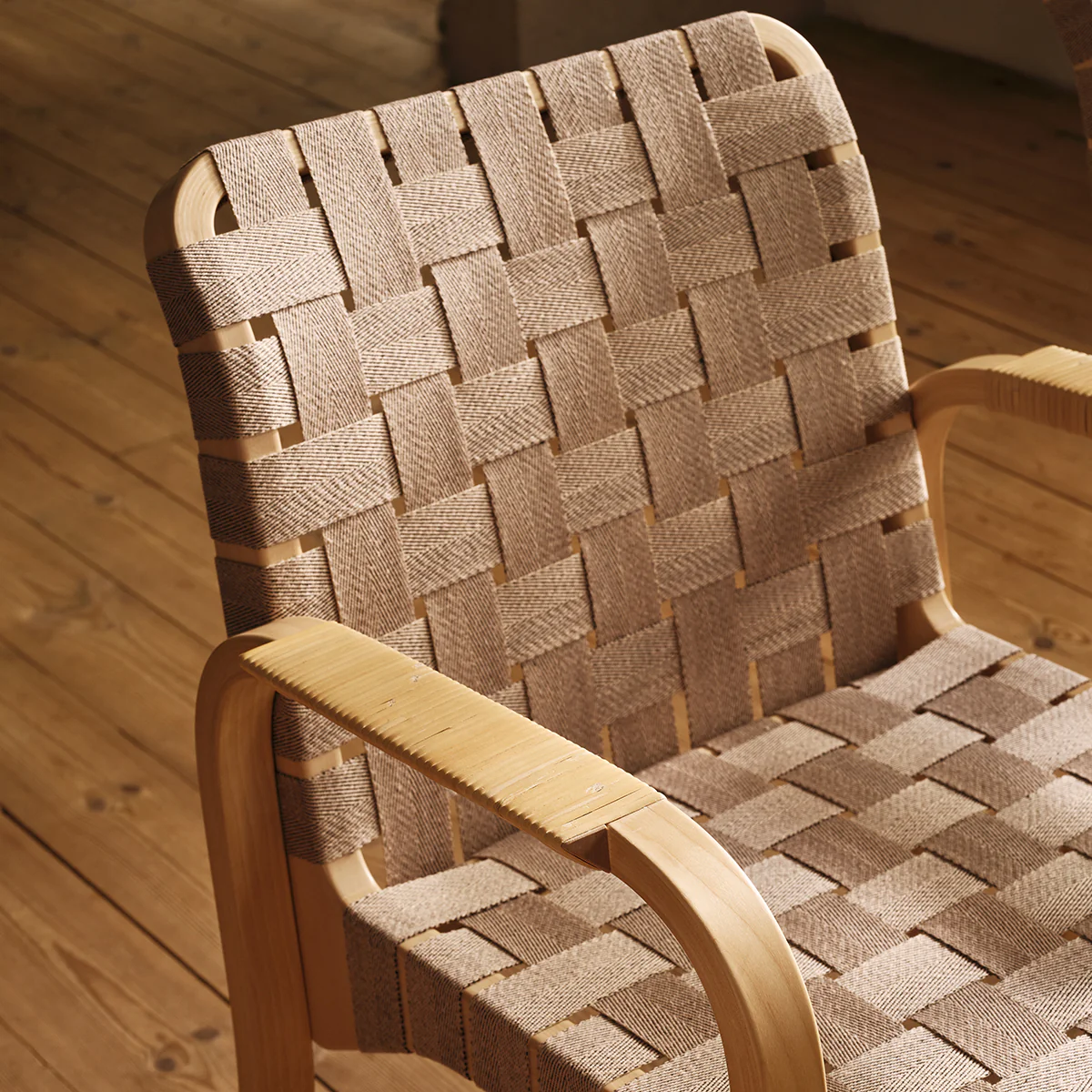 Artek Alvar Aalto Armchair 45 - Linen Webbing Upholstery - Image 10