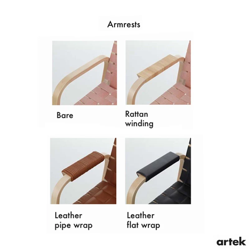 Artek Alvar Aalto Armchair 45 - Linen Webbing Upholstery - Image 7