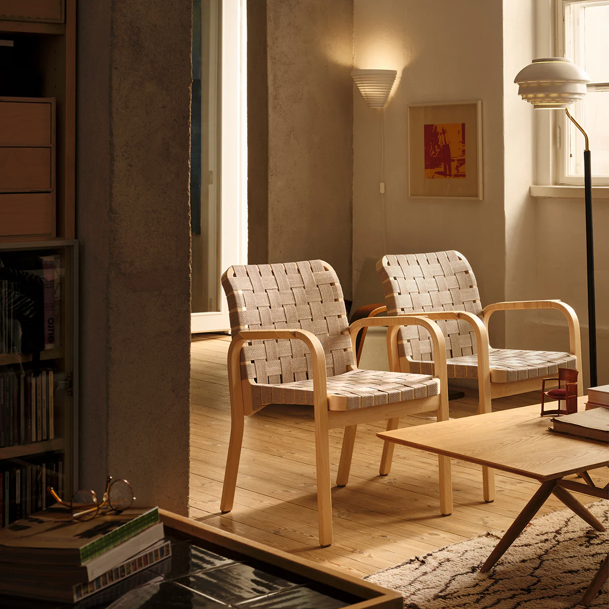 Artek Alvar Aalto Armchair 45 - Linen Webbing Upholstery - Image 9