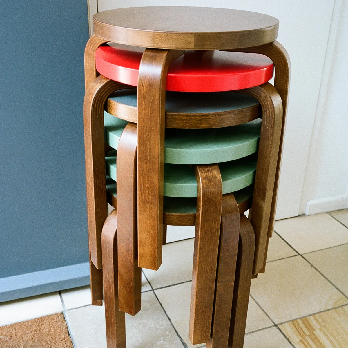 Artek Alvar Aalto Stool 60 - Three Legged Stool - Walnut Stained - Image 6
