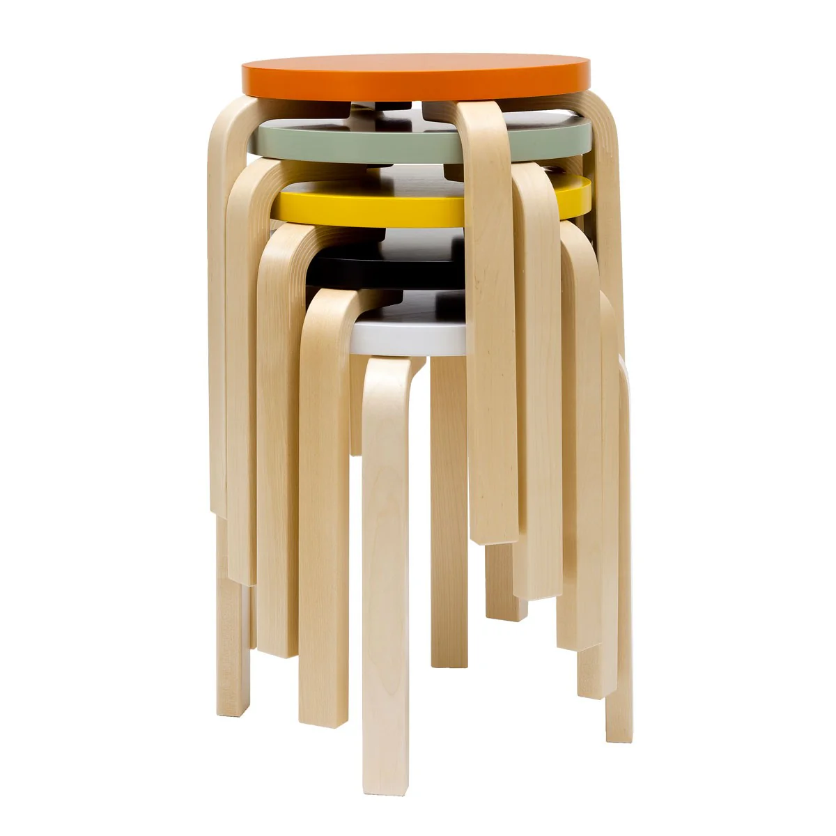 Artek Alvar Aalto Anniversary Stool E60 - Four Legged Stool - White - Image 3