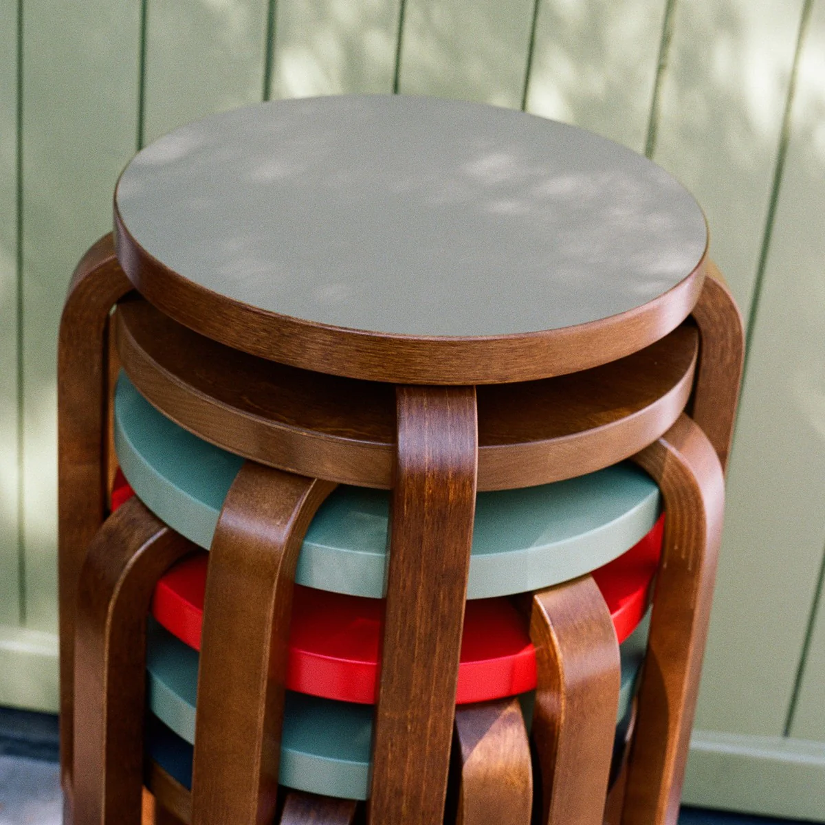 Artek Alvar Aalto E60 - Four Legged Stool - Walnut Stained - Image 5