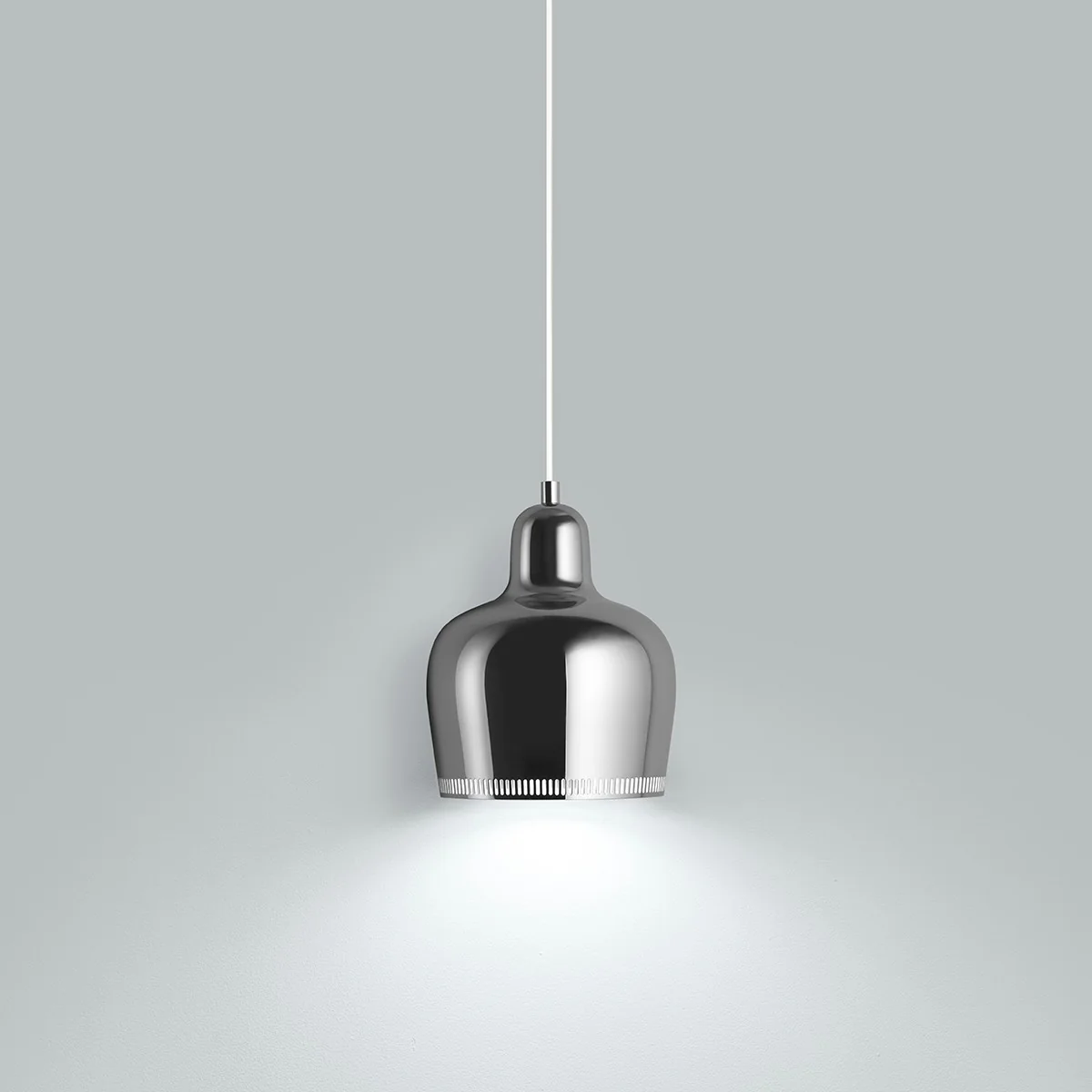 Artek Alvar Aalto A330S "Golden Bell" Ceiling Lamp - Chrome Plated Steel - Image 6