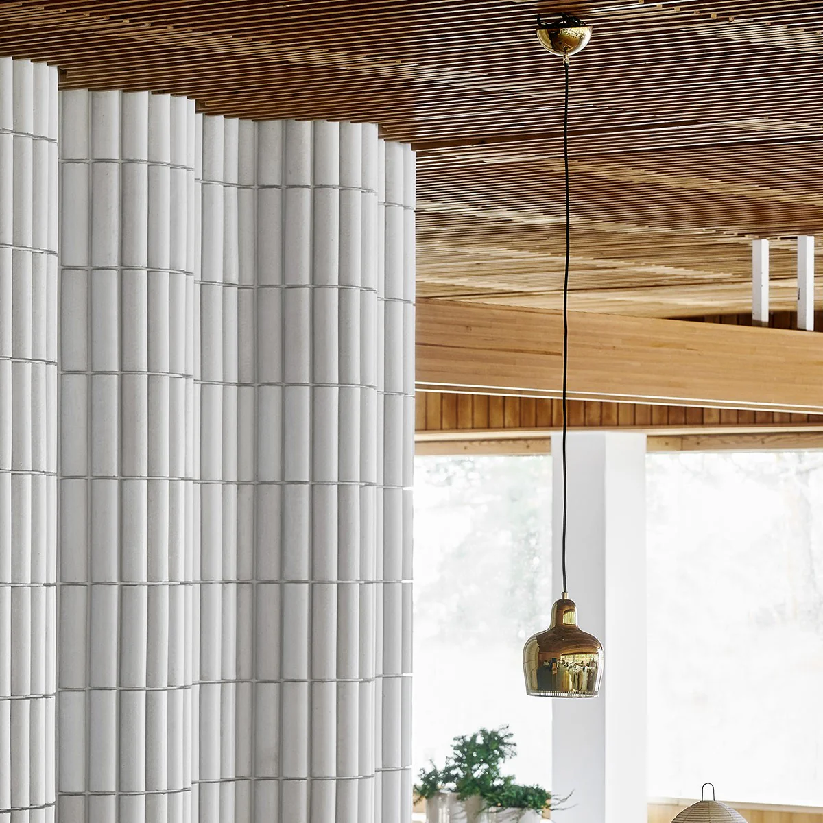Artek Alvar Aalto A330S "Golden Bell Savoy" Ceiling Lamp - Uncoated Brass - Image 2