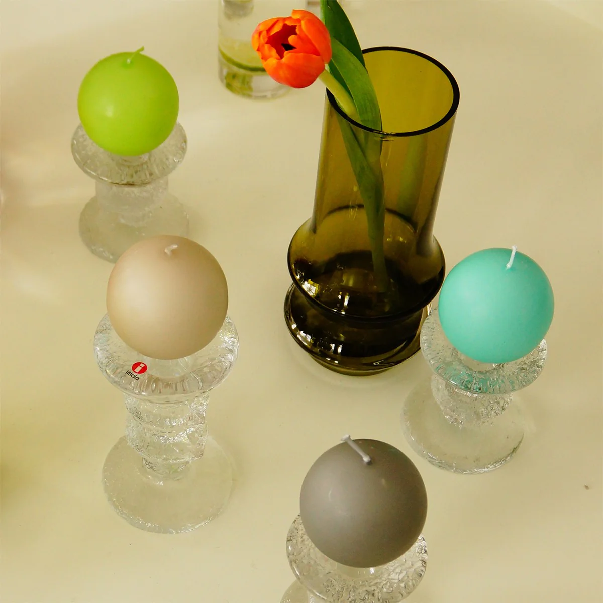 Festivo Light Blue Ball Candles - Set of 2 - Image 5