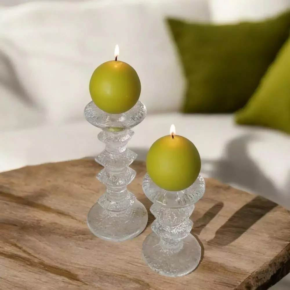 Festivo Olive Ball Candles - Set of 2 - Image 2