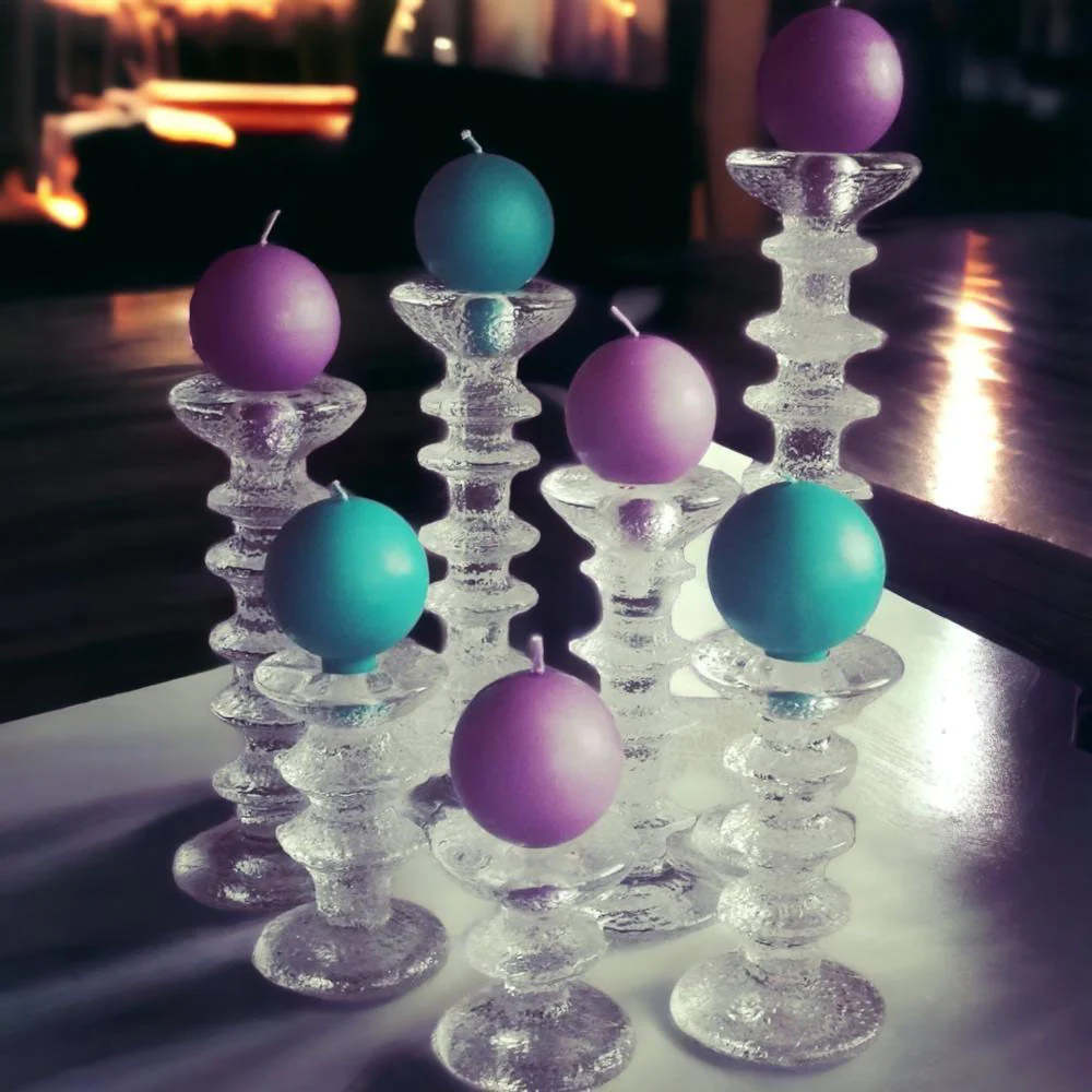 Festivo Plum Ball Candles - Set of 2 - Image 3