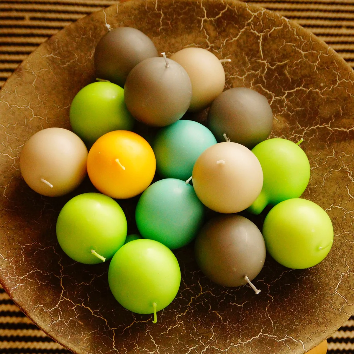 Festivo Yellow Ball Candles - Set of 2 - Image 3