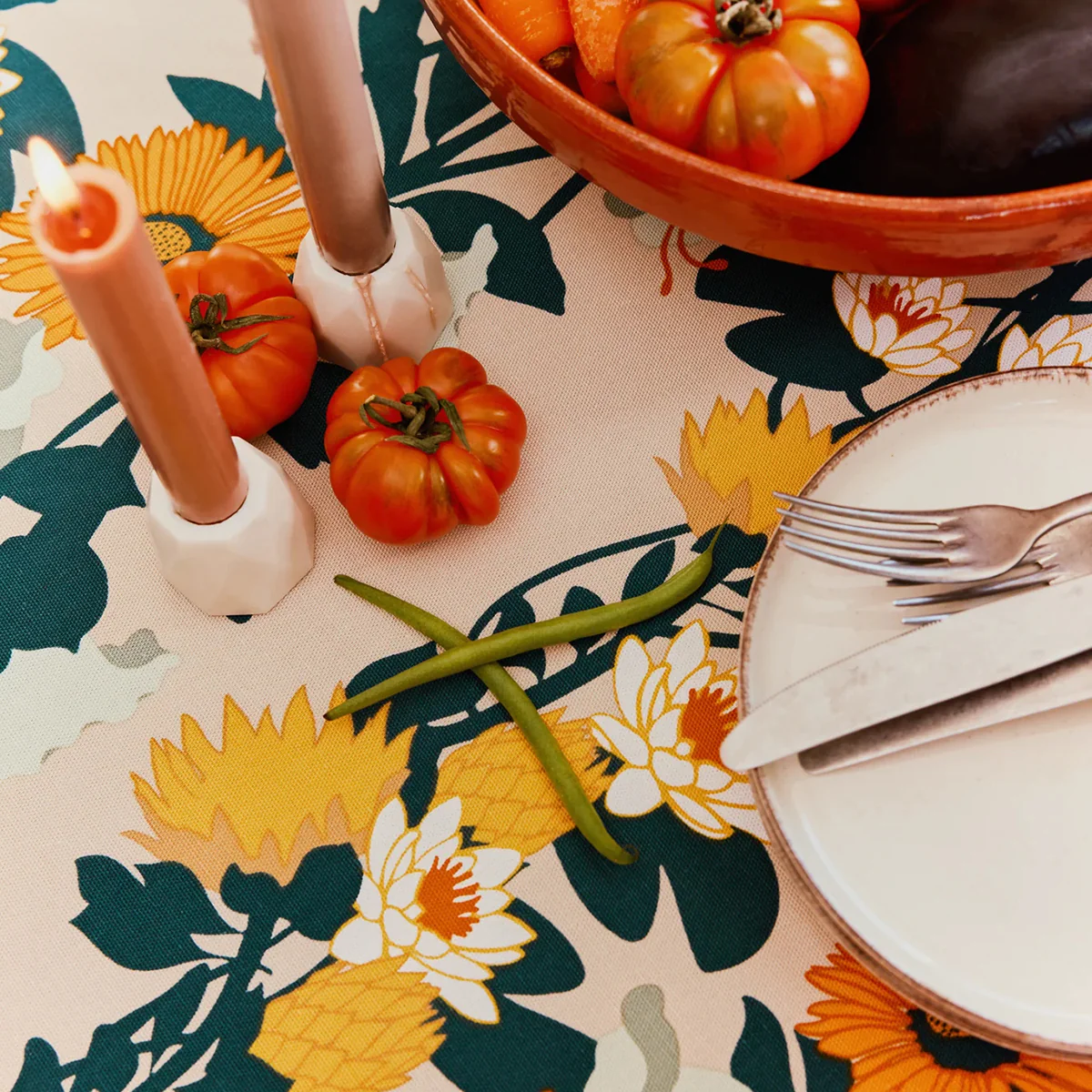 Finlayson Kaksin Beige / Orange Tablecloth - Image 3