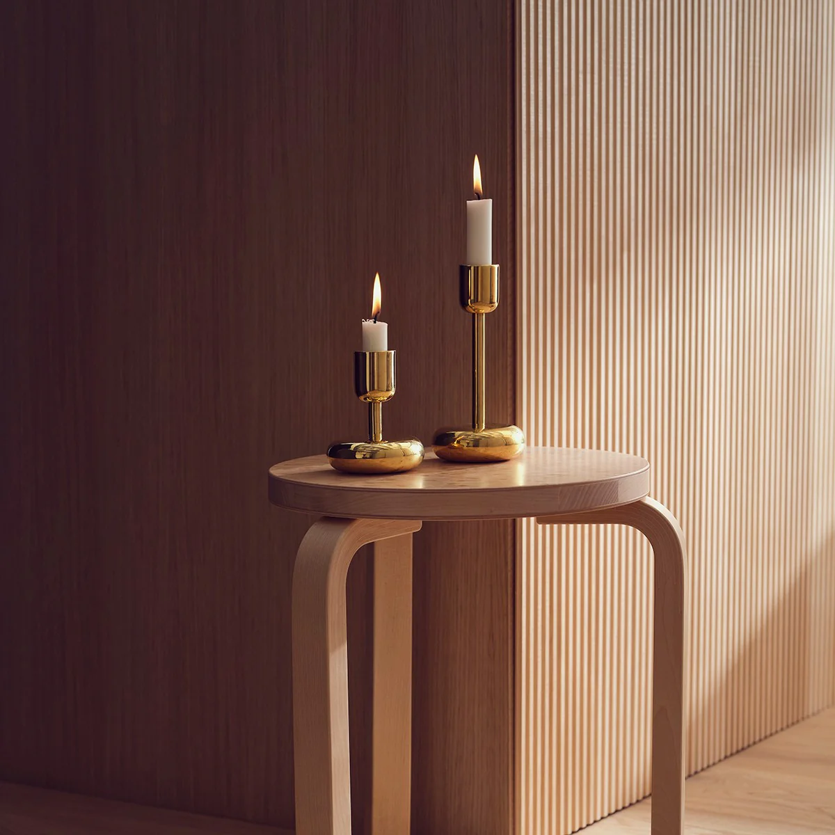 iittala Nappula Brass Tall Candle Holder - Image 4