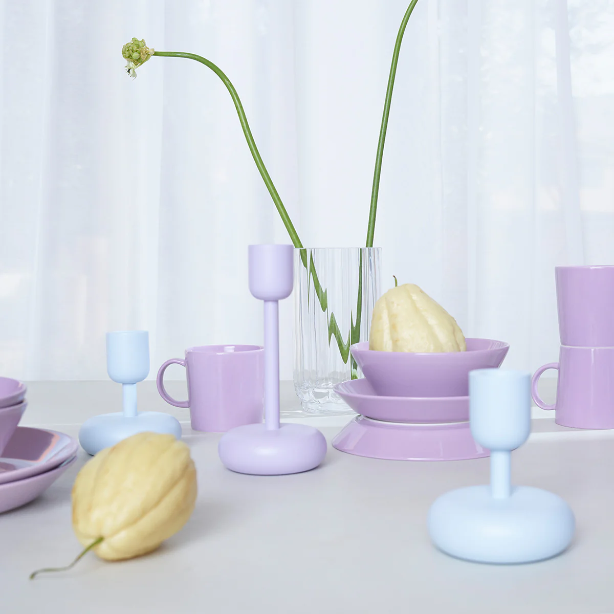 iittala Nappula Lilac Tall Candle Holder - Image 2