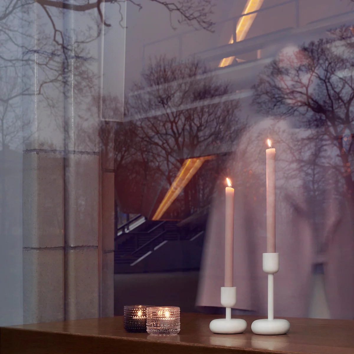 iittala Nappula White Candle Holders - Set of 2 - Image 5