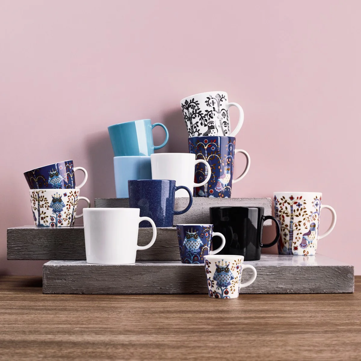 iittala Taika White / Blue Espresso Cup and Saucer - Image 4