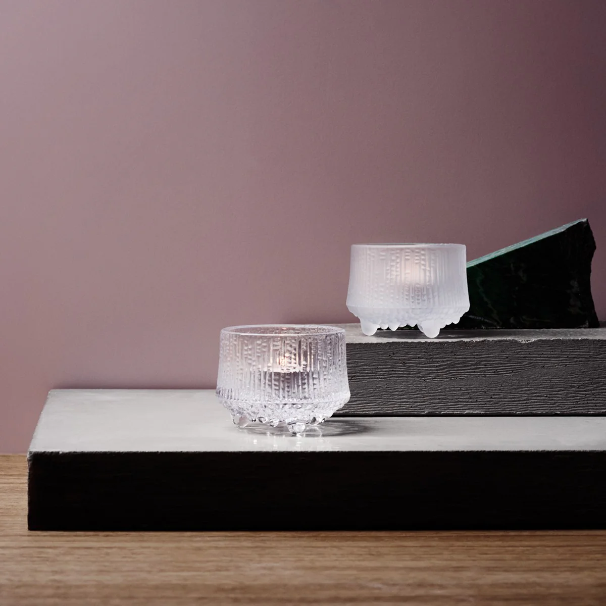 iittala Ultima Thule Clear Candle Holders - Set of 2 - Image 2