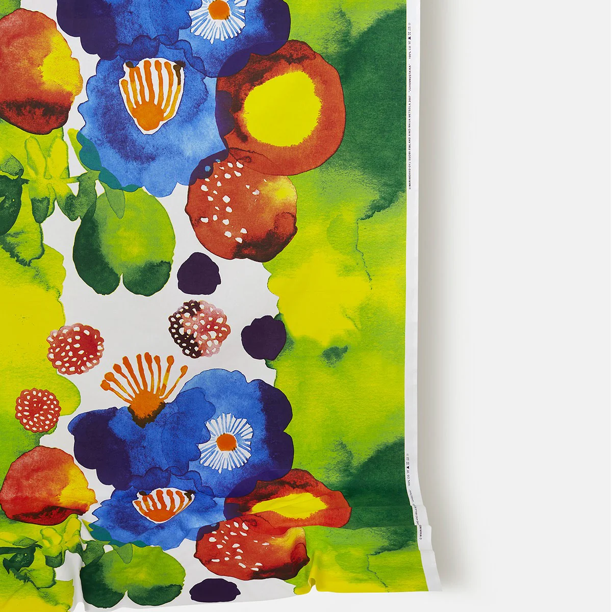 Marimekko Juhannustaika Yellow / Green / Multi Cotton Fabric Repeat - Image 2