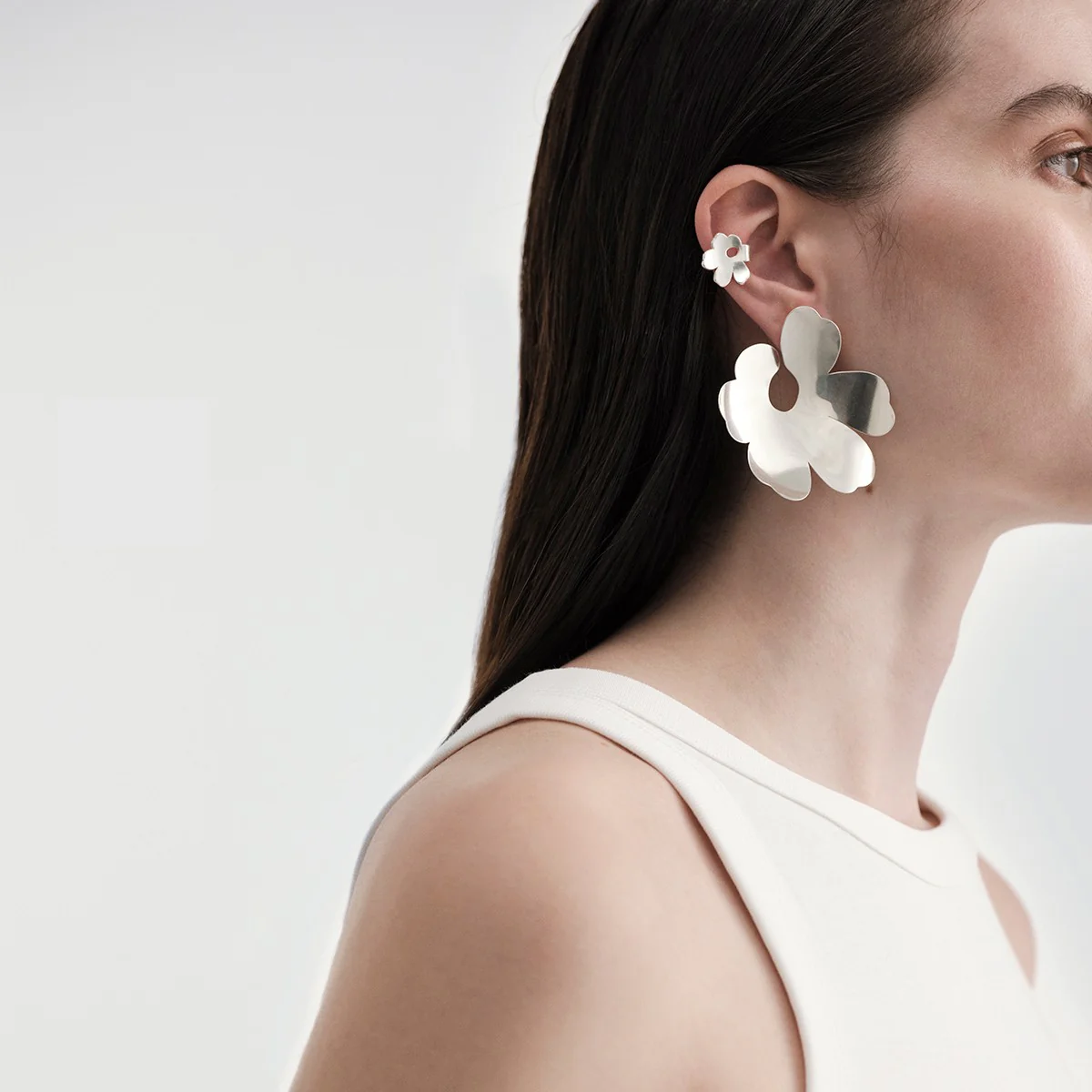 Kalevala x Marimekko Unikko Large Silver Earrings - Anniversary Edition - Image 3