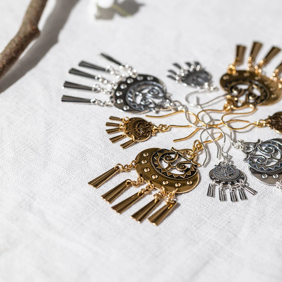 Kalevala Kuutar Moon Goddess Silver Earrings - Image 3