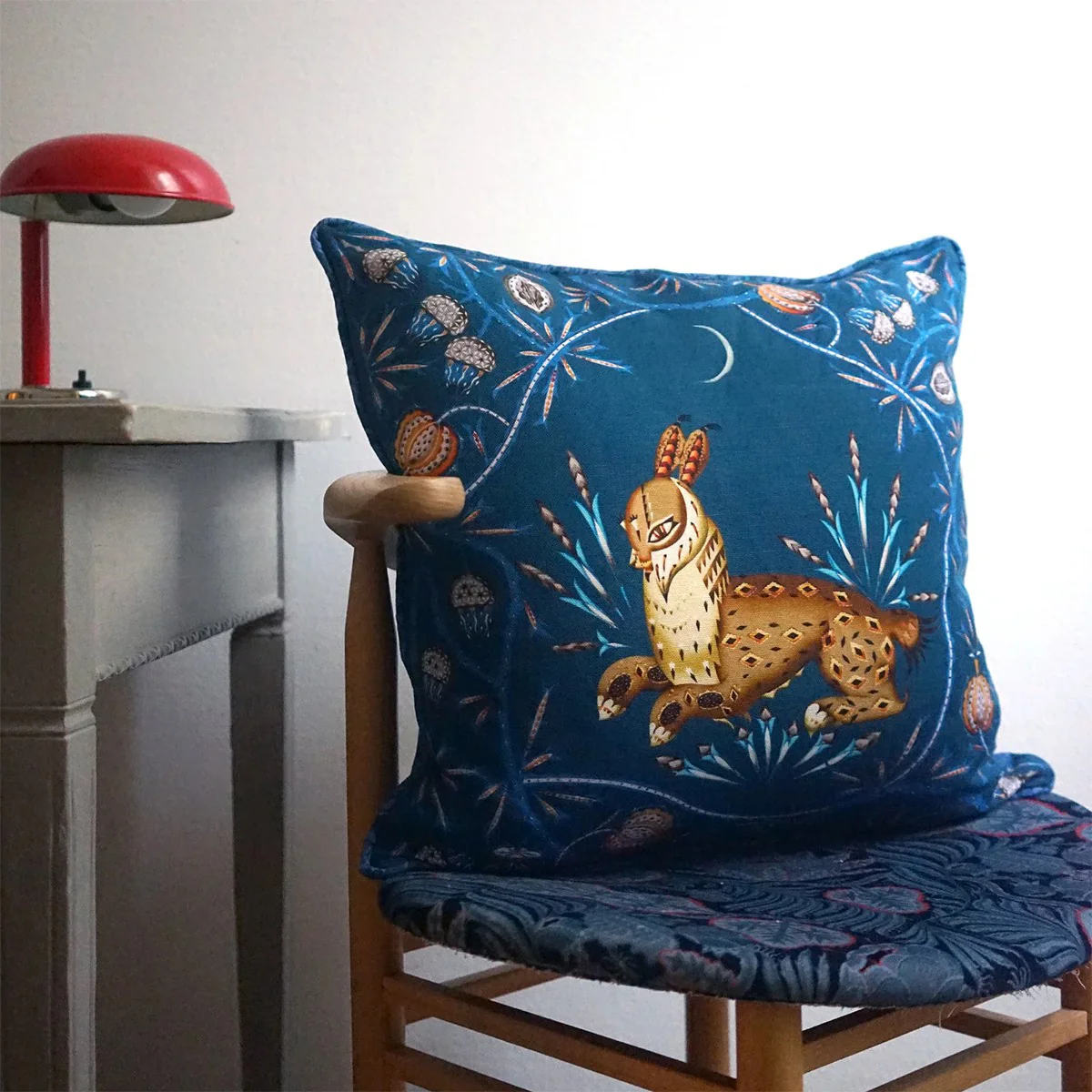 Klaus Haapaniemi Lynx Midnight Throw Pillow - Image 2