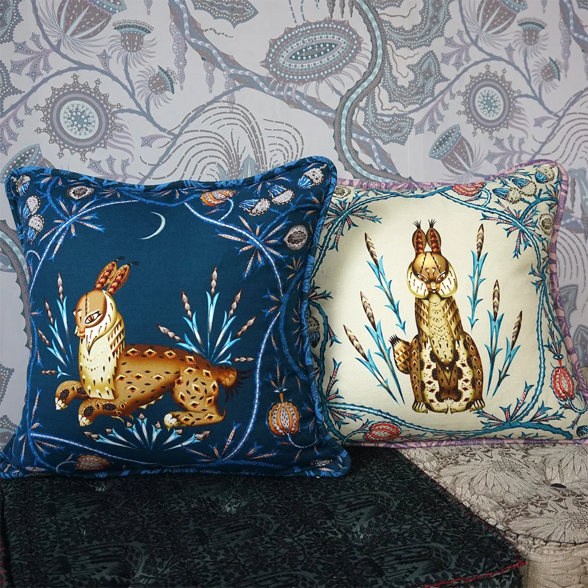 Klaus Haapaniemi Lynx Midnight Throw Pillow - Image 5