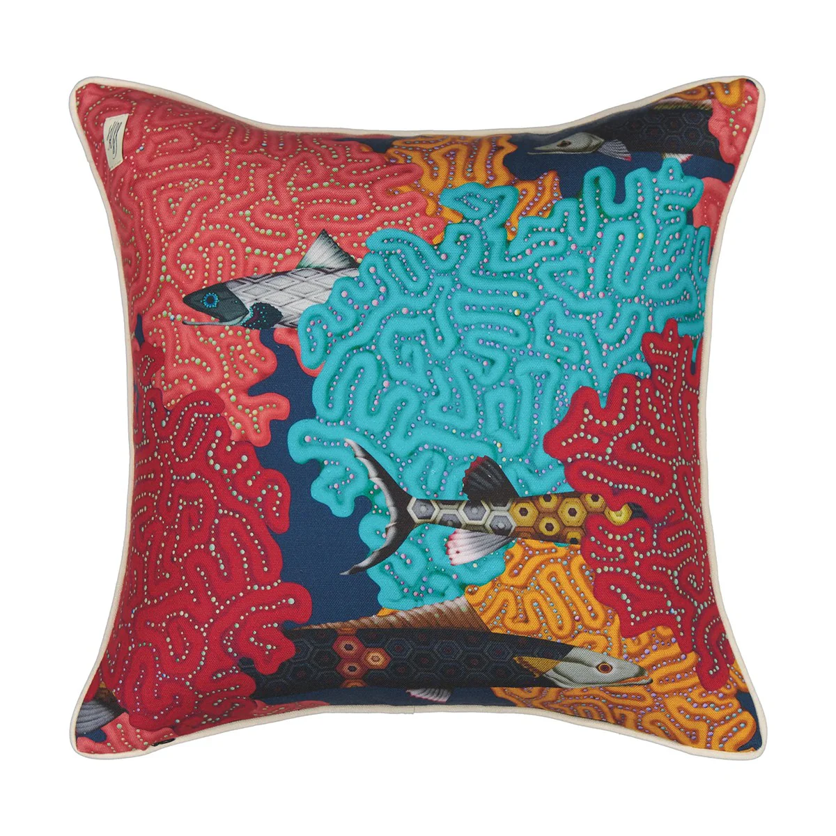 Klaus Haapaniemi Misto Mare Fish Silk Throw Pillow - Image 3