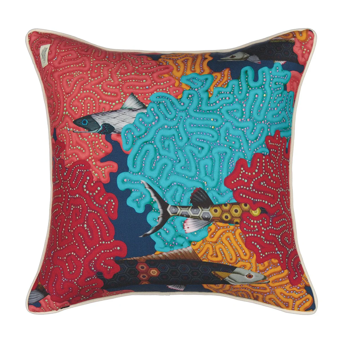 Klaus Haapaniemi Misto Mare Prawn Silk Throw Pillow - Image 3