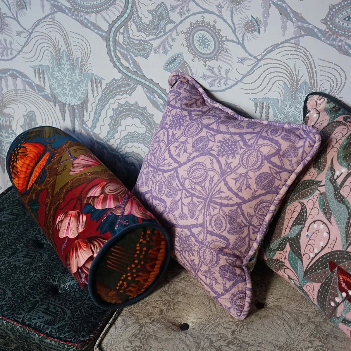 Klaus Haapaniemi Artemisia Absinthium Velvet Bolster Pillow - Image 3