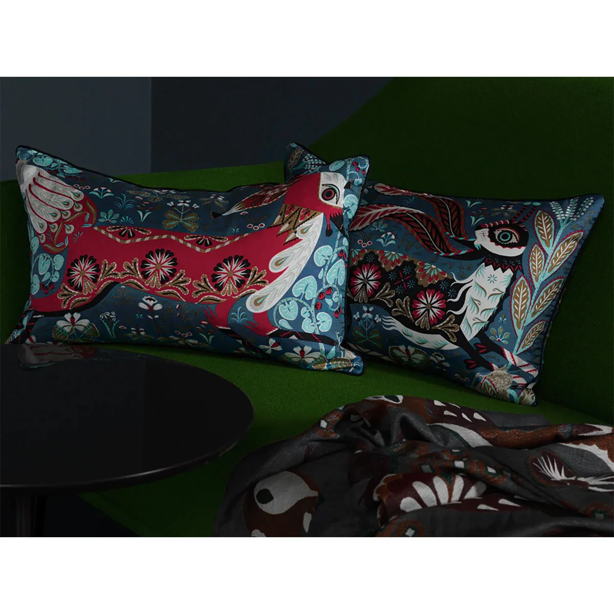Klaus Haapaniemi Running Fox Silk Lounge Pillow - Image 4