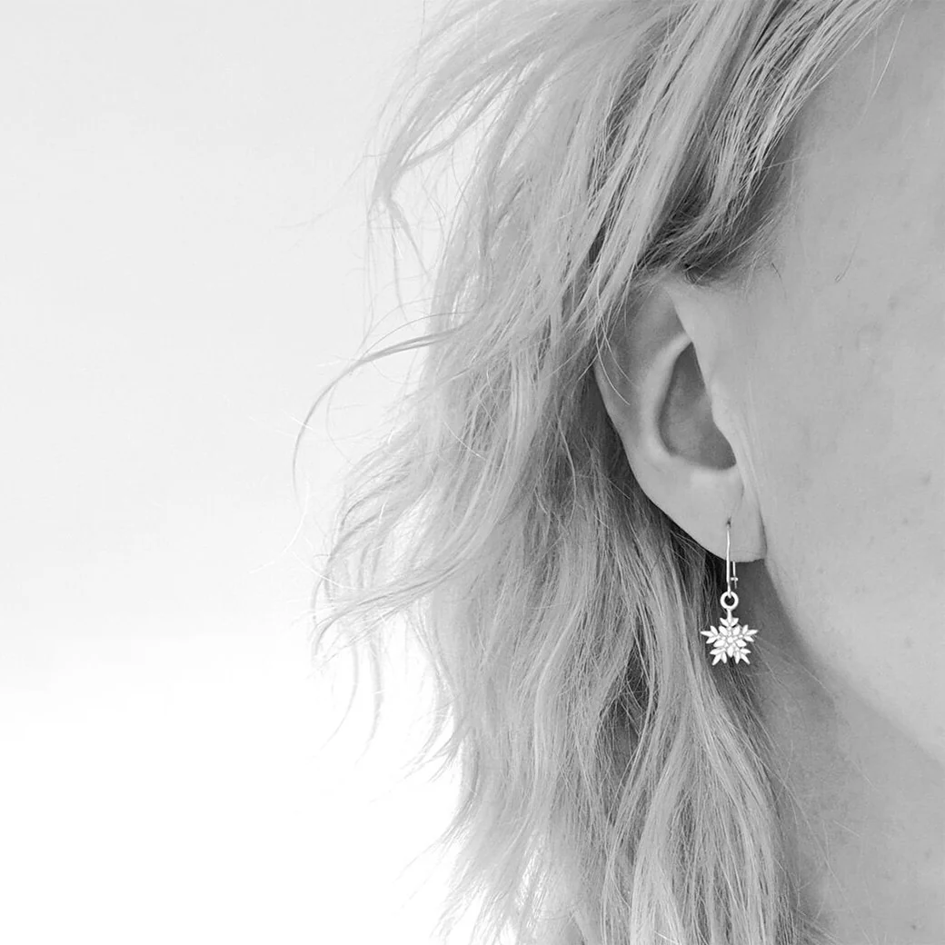 Korunilo Arctic Flower Silver Hook Earrings - Image 2