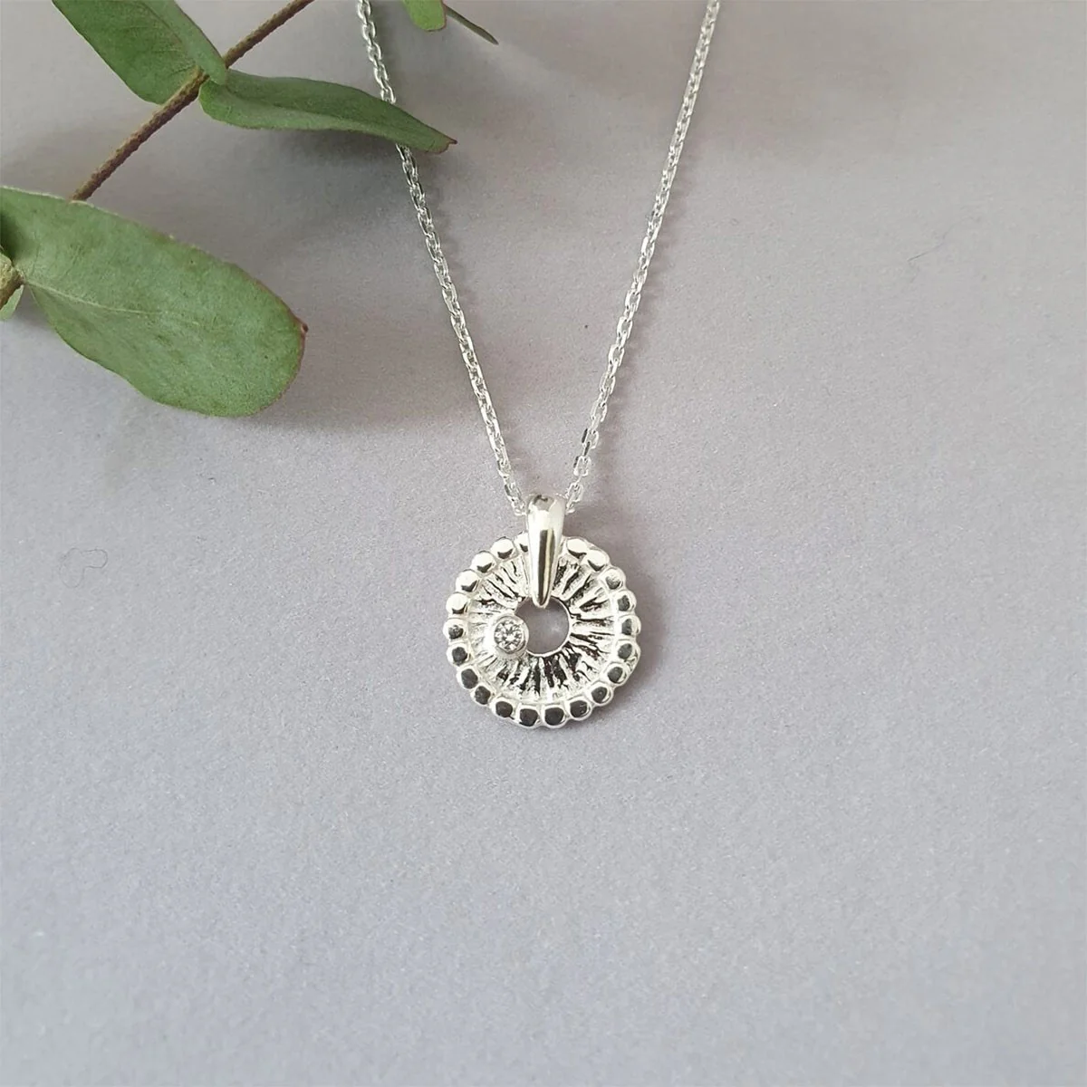 Korunilo Small Silver Moon Necklace - Image 2