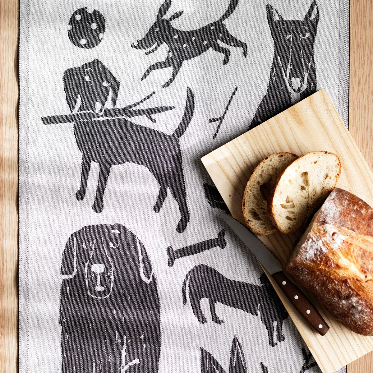 Lapuan Kankurit Koirapuisto Black Tea Towel - Image 2