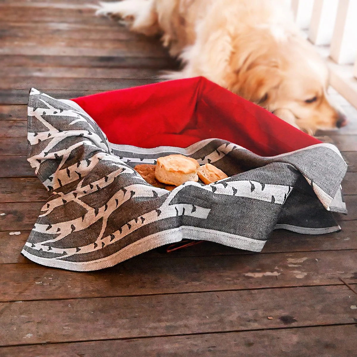 Lapuan Kankurit Koivu White / Grey Large Tea Towel - Image 4