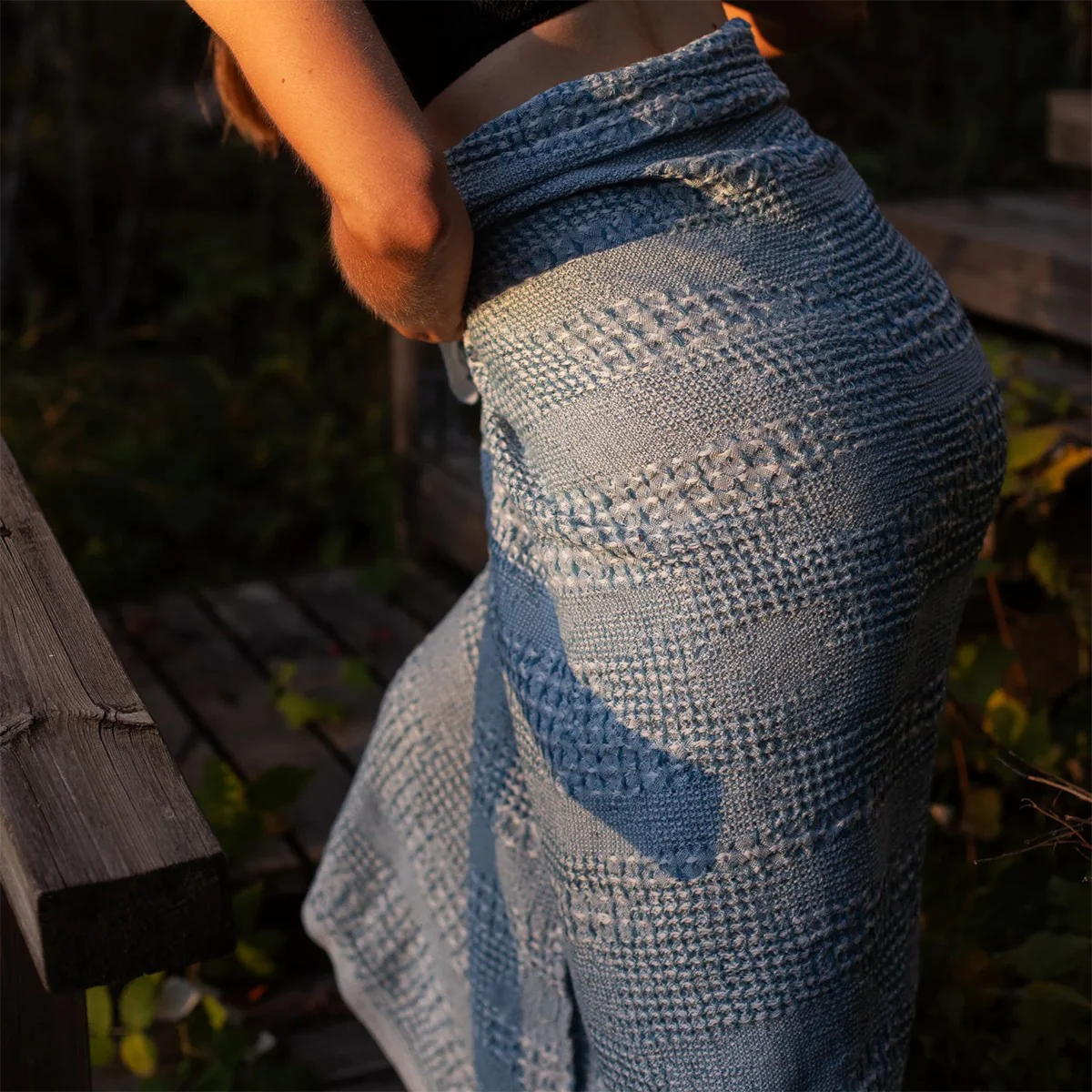 Lapuan Kankurit Kuohu Rainy Blue Bath / Sauna Towel - Image 3