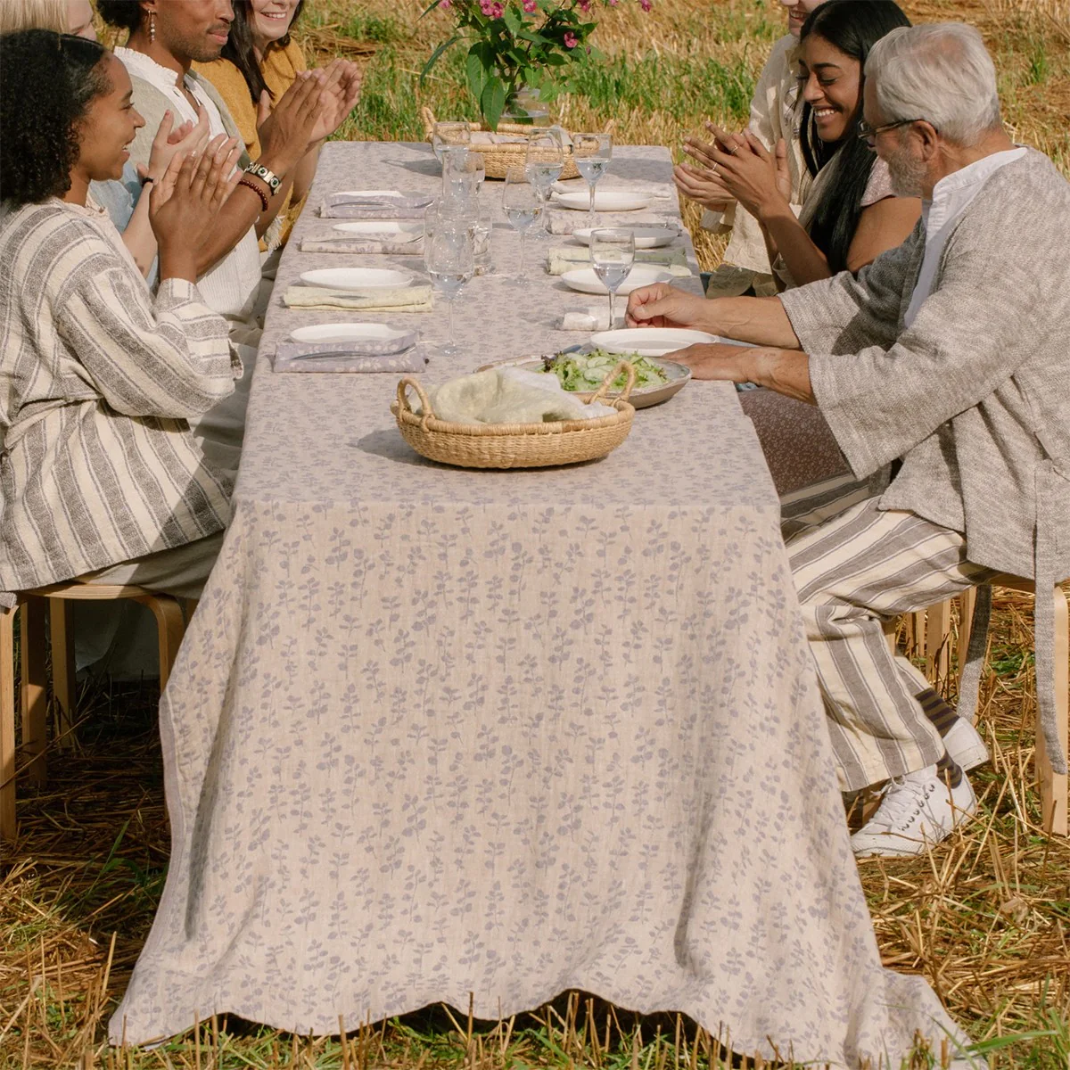Lapuan Kankurit Meirami Beige / Lavender Tablecloth / Blanket - Image 2
