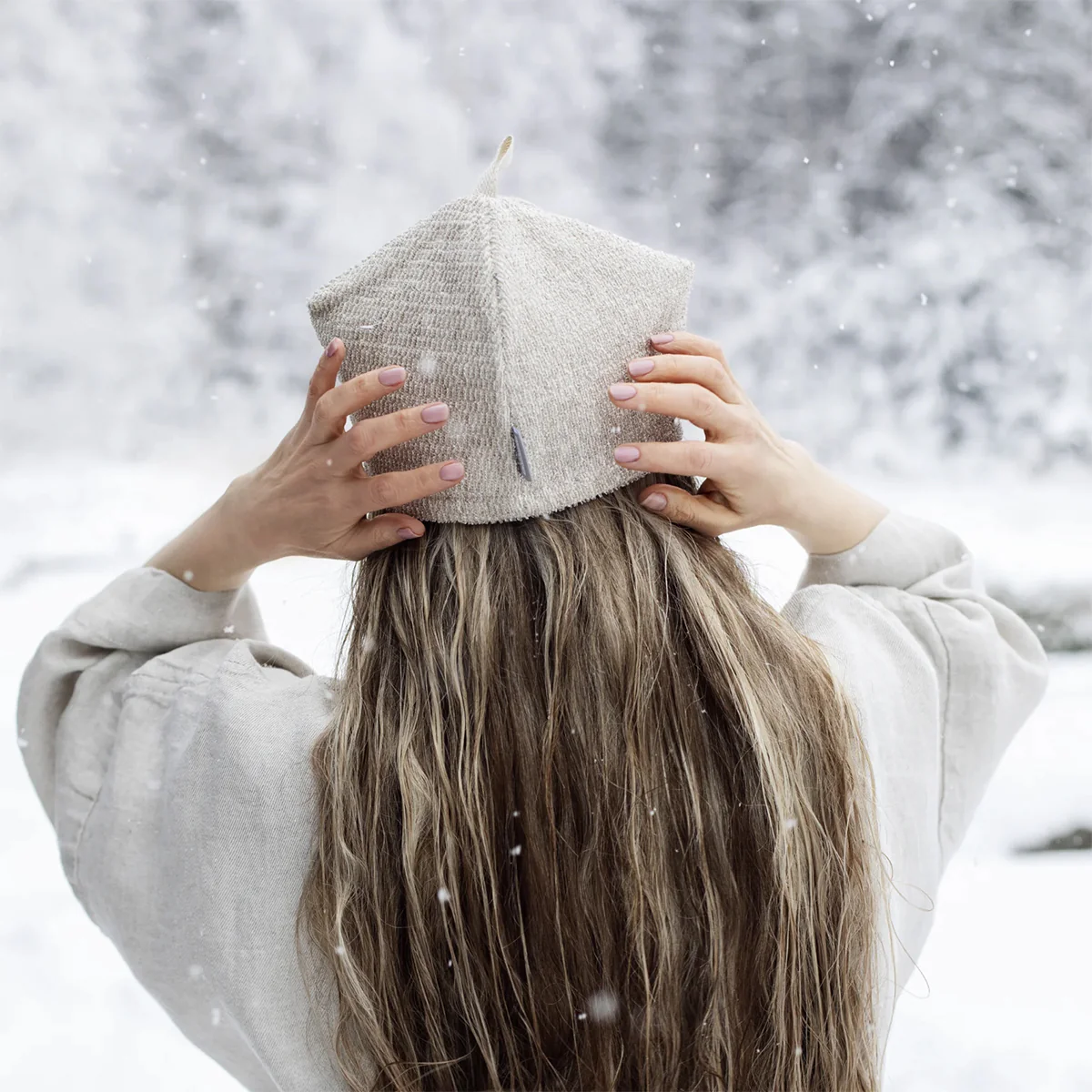 Lapuan Kankurit Meri White / Beige Sauna Hat - Image 2