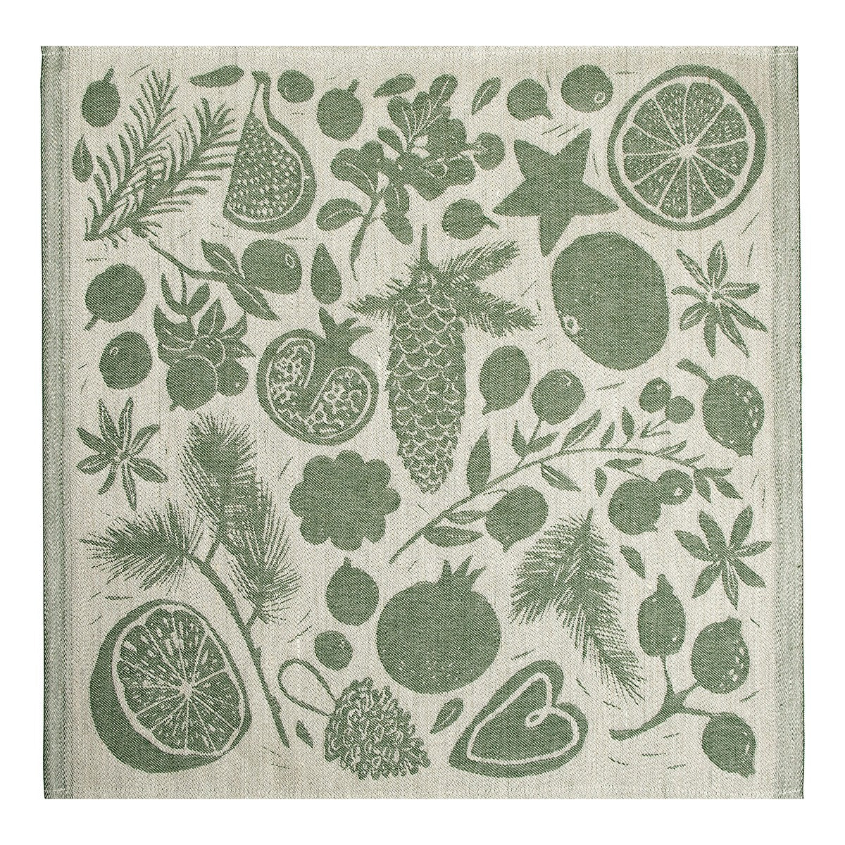 Lapuan Kankurit Talven Tuoksut Green / Beige Napkin / Tea Towel - Image 3