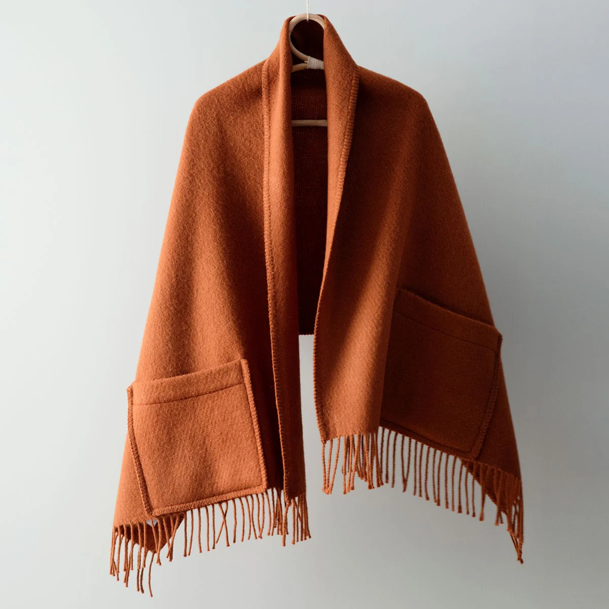 Lapuan Kankurit Uni Cinnamon Wool Pocket Shawl - Image 4
